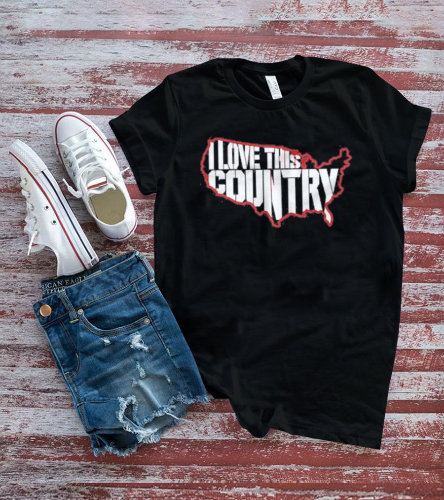 I Love This Country United States Map T-Shirt