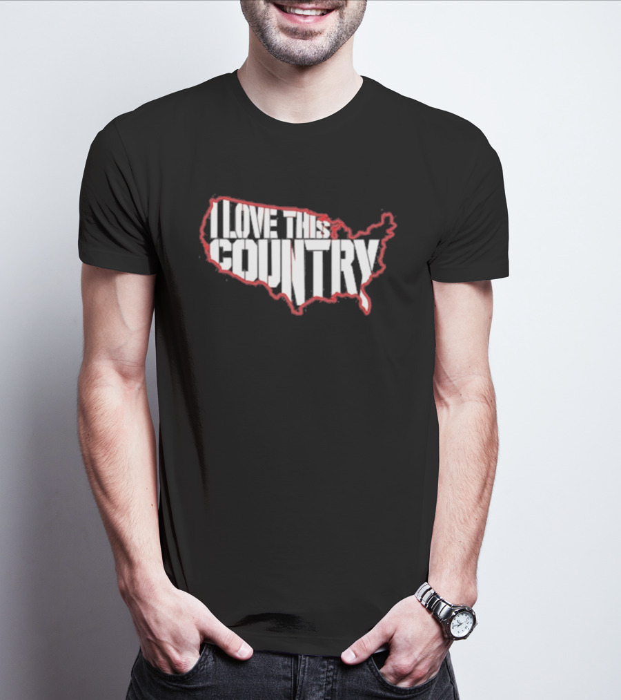 I Love This Country United States Map T-Shirt