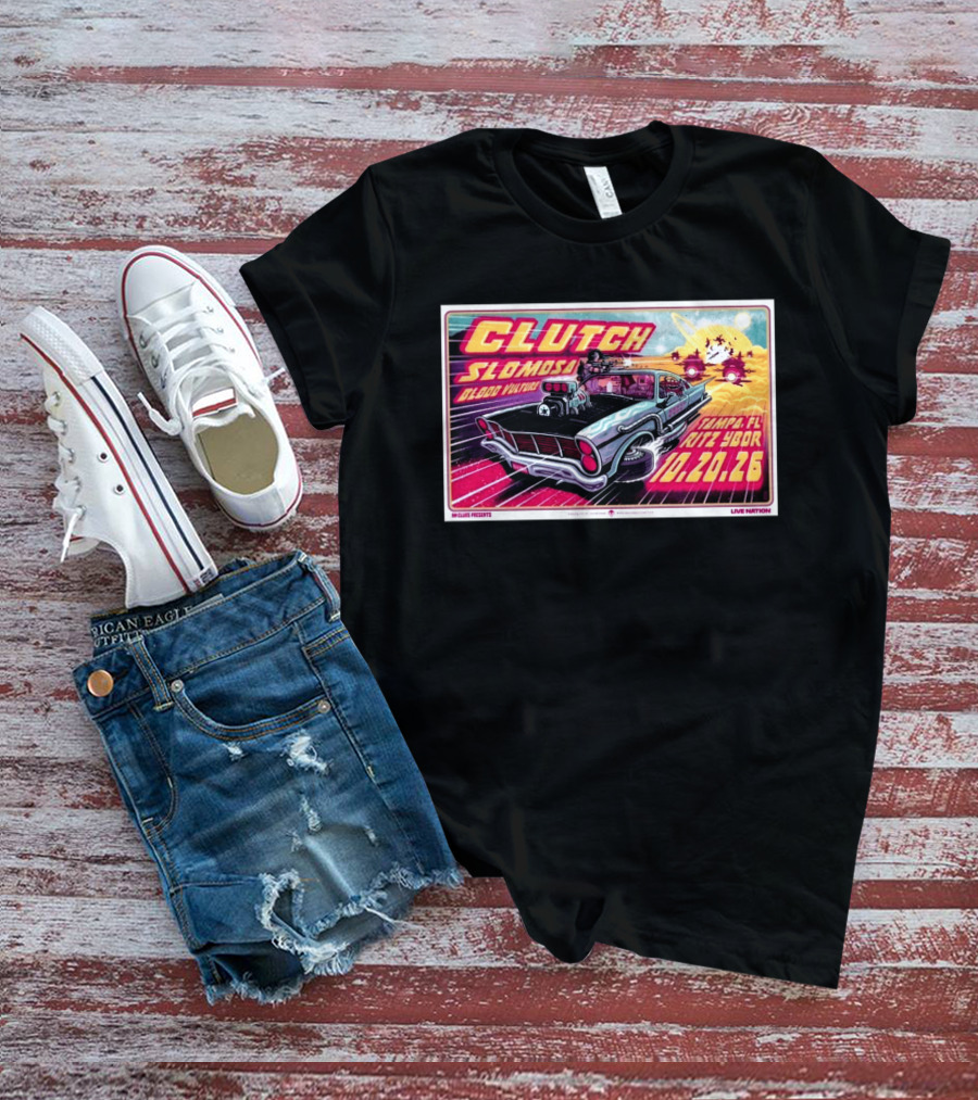 Clutch Slomosa Blood Vulture Tampa FL Ritz Ybor 10 20 26 Live Nation Promo Car T-Shirt
