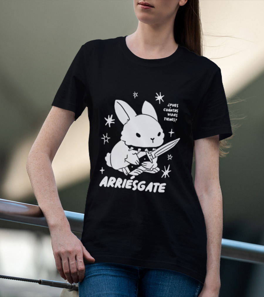 Dulce Nopronto ¿Pues Cuántas Vidas Tienes Arriésgate Conejo Cuchillo Kawaii Estrellas T-Shirt
