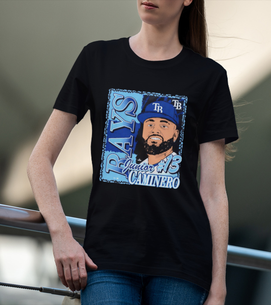 Junior Caminero #13 Tampa Bay Rays TB Player Profile T-Shirt