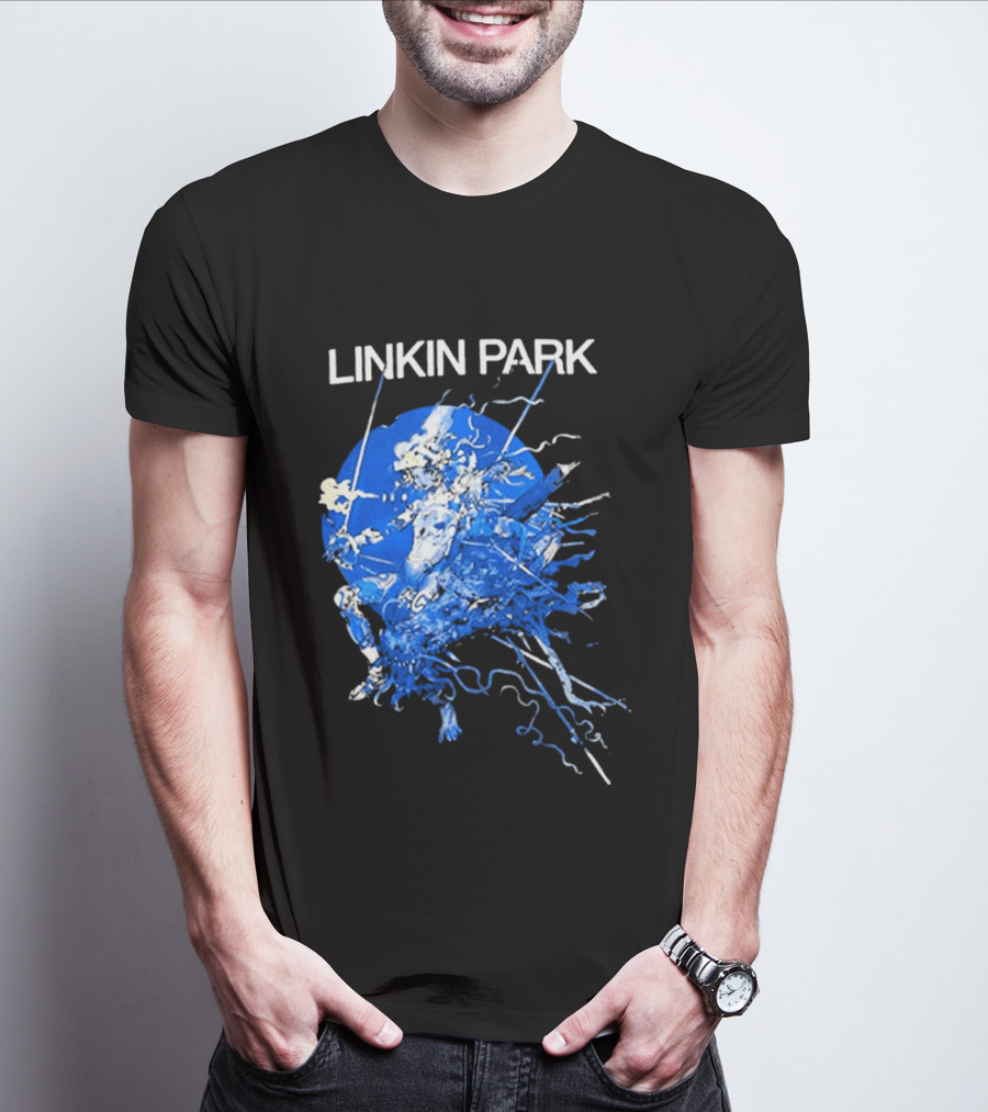 Linkin Park Katsuya Terada Blue Abstract Art Collaboration T-Shirt