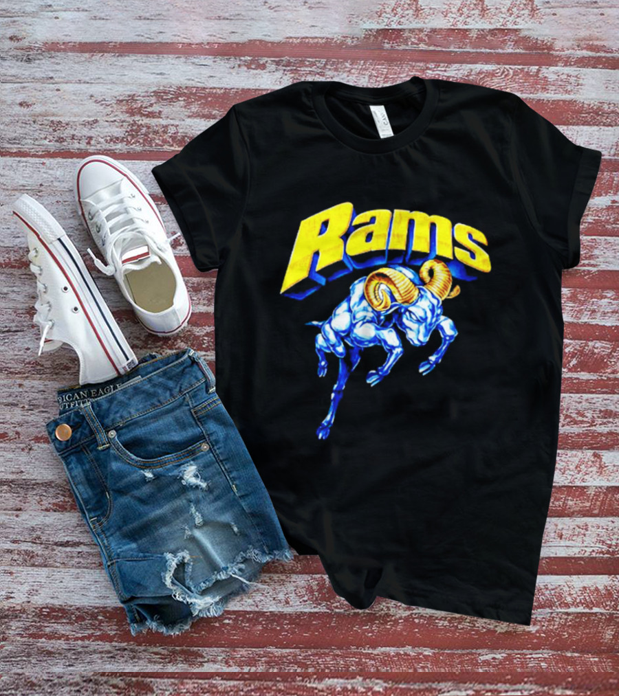 Rams Blue Horn Sports Los Angeles Fan T-Shirt