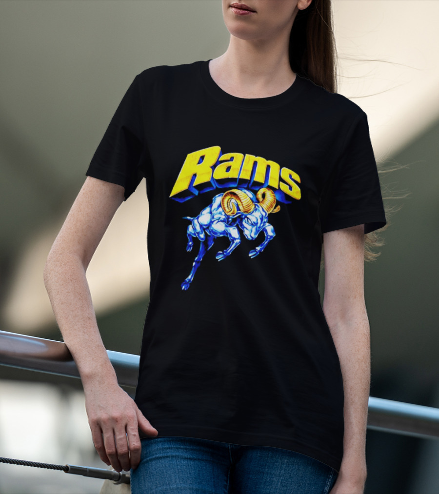 Rams Blue Horn Sports Los Angeles Fan T-Shirt