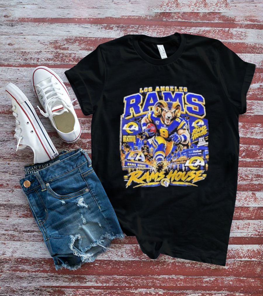 Los Angeles Rams House Ram Mascot SoFi Stadium Football Fan Gear T-Shirt