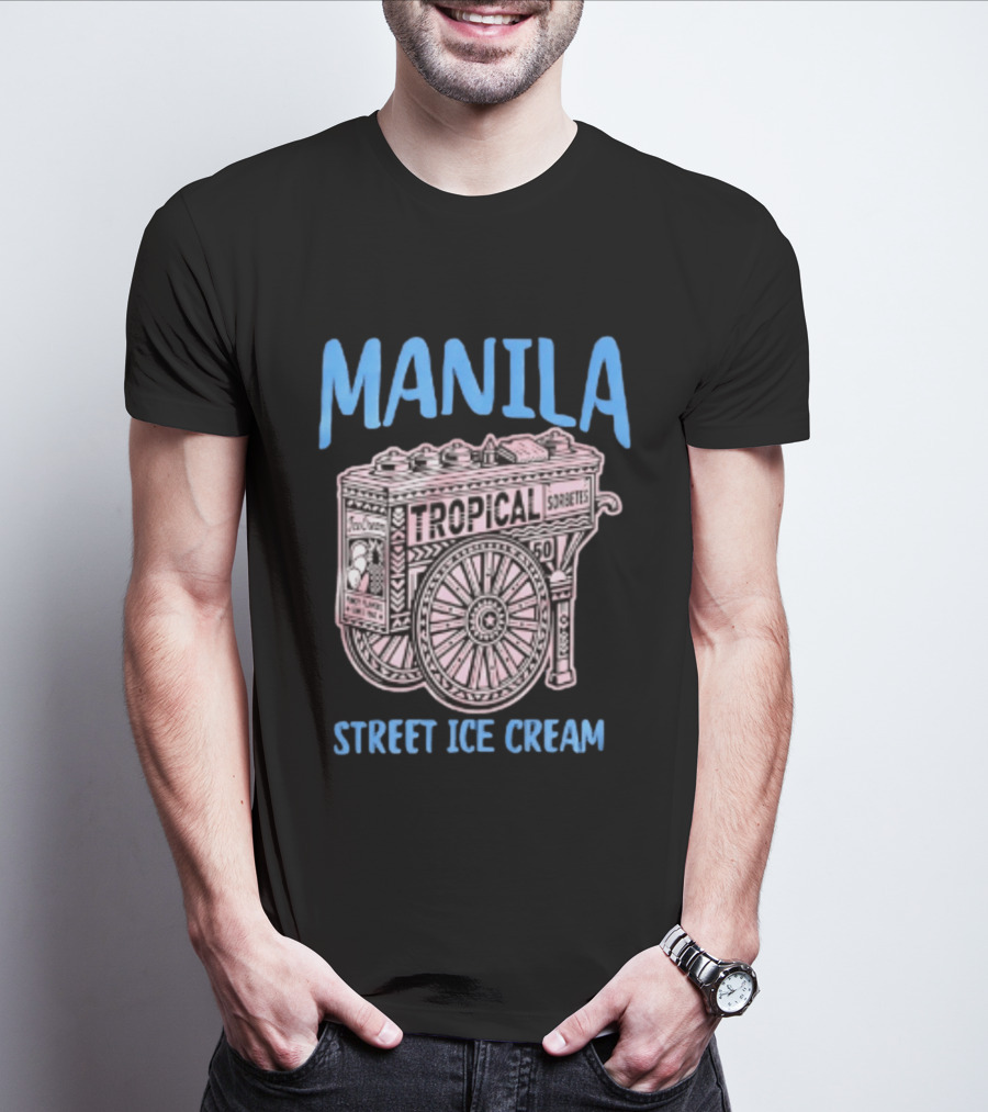 Manila Tropical Sorbetes Vintage Cart Street Ice Cream T-Shirt