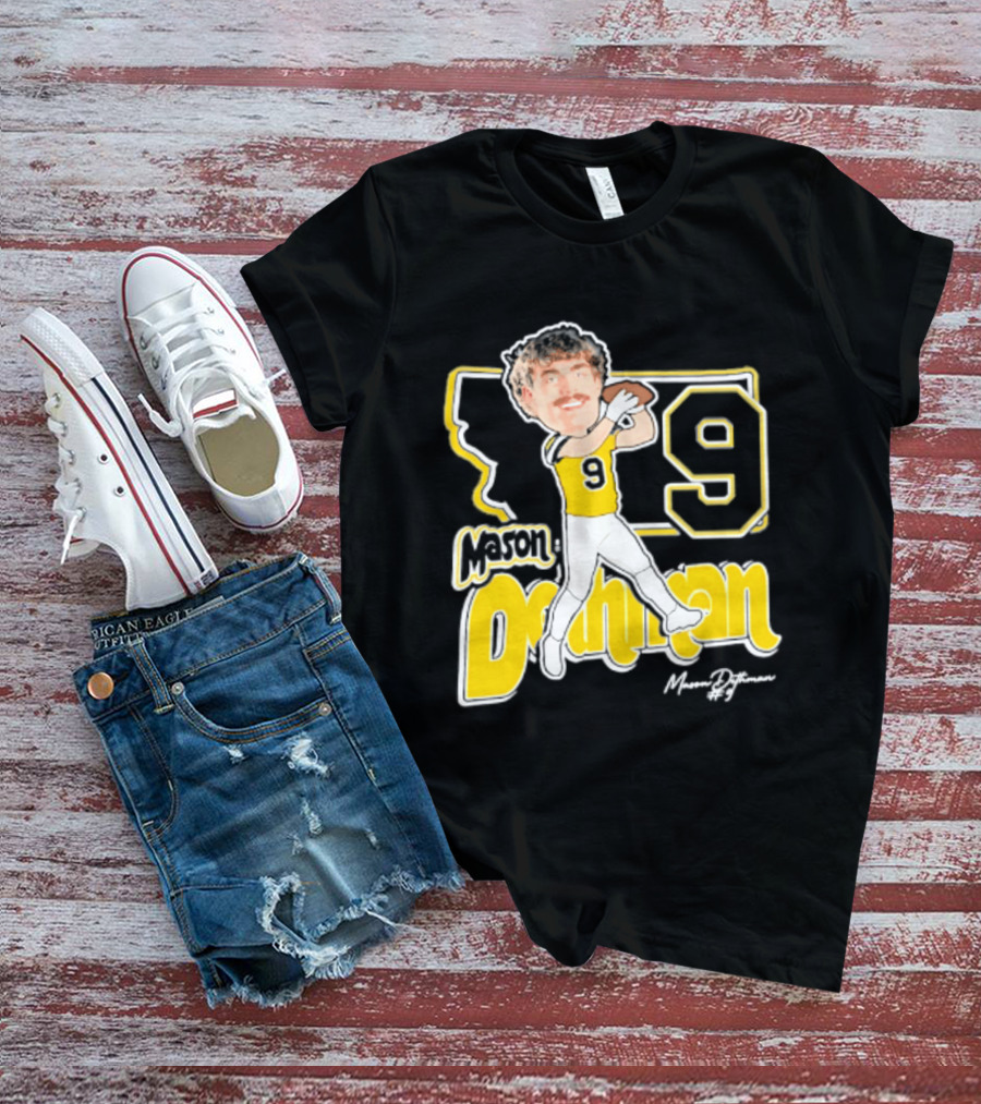 Mason Dethman Montana State Bobcats Caricature 2026 Number 9 Football T-Shirt