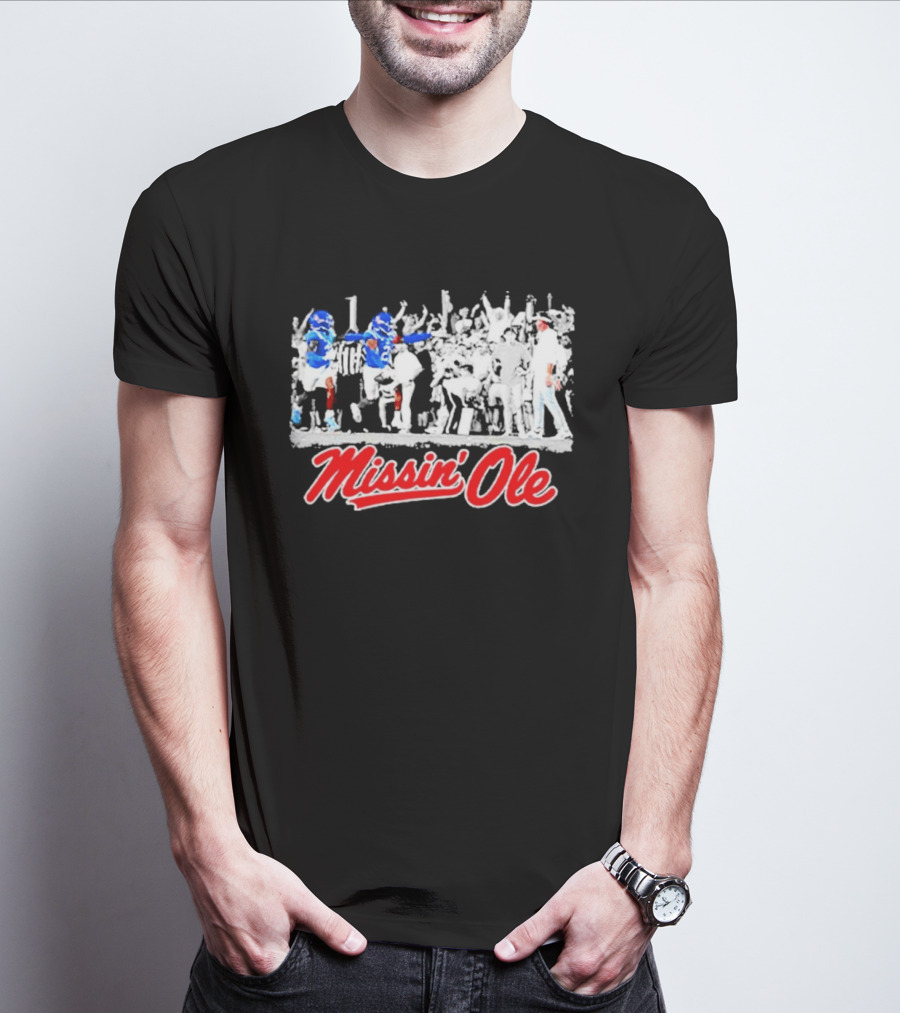 Missin Ole Miss Football Sideline Game Day Enthusiasts T-Shirt