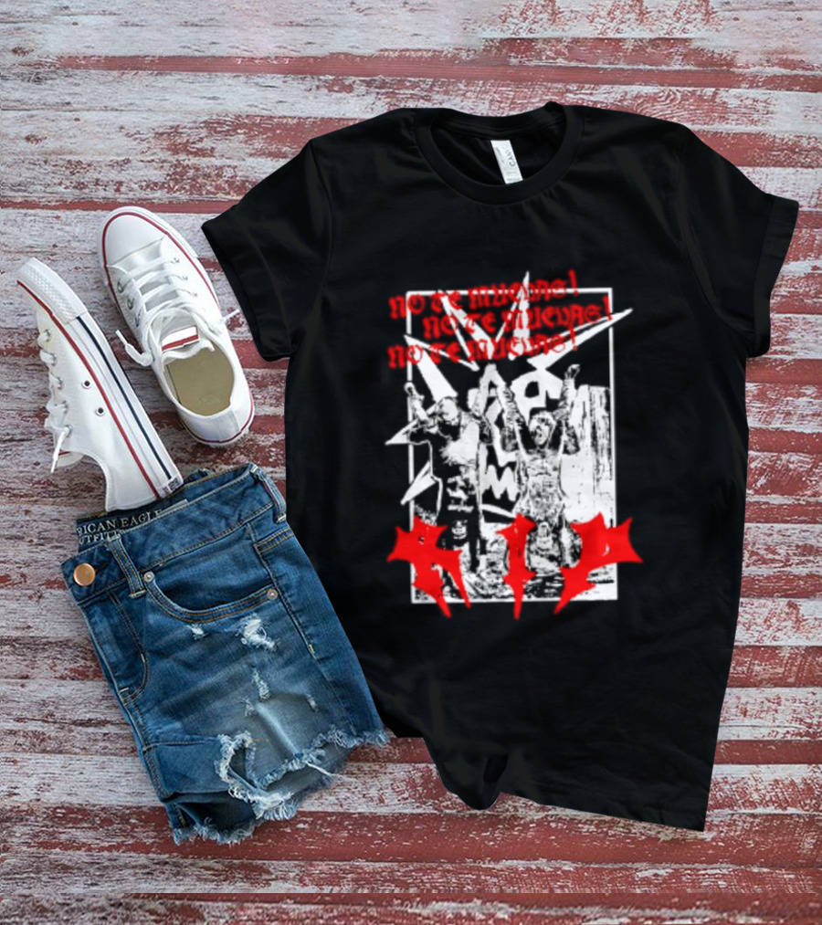 No Te Muevas Rip Punk Rock Hardcore Band White And Red Distorted T-Shirt