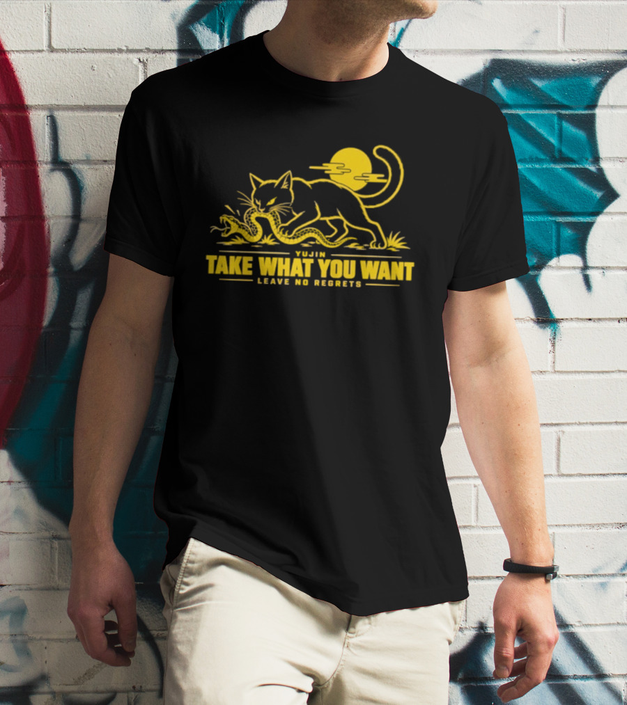 Yujin Take What You Want Leave No Regrets Cat And Snake Sun Scene T-Shirt