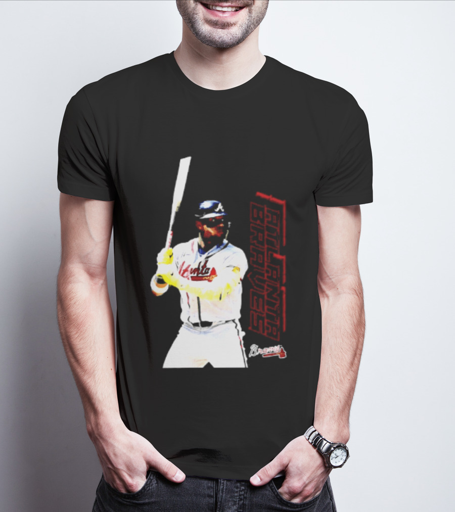 Ronald Acuña Jr Atlanta Braves Swing Action Baseball Player T-Shirt