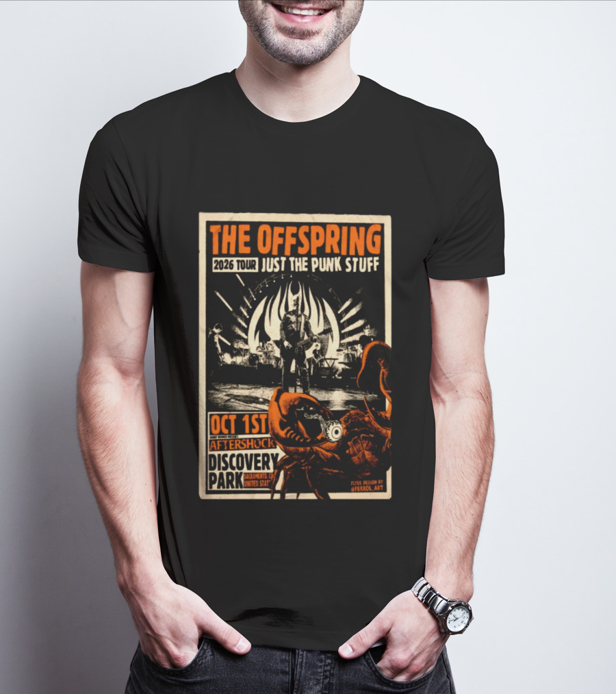 The Offspring 2026 Tour Just The Punk Stuff Aftershock Festival Discovery Park Sacramento Oct 1st T-Shirt