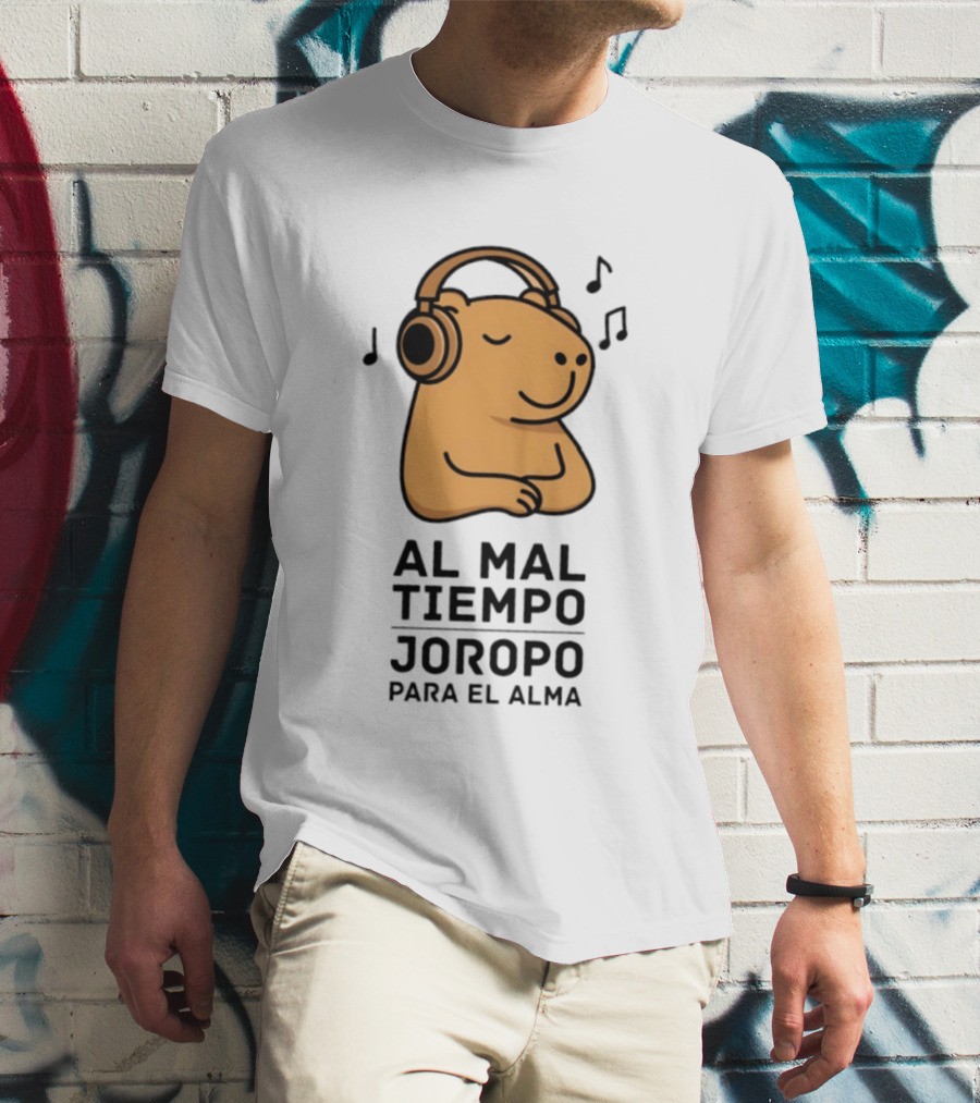 Al Mal Tiempo Joropo Para El Alma Capybara Headphones Music Notes T-Shirt