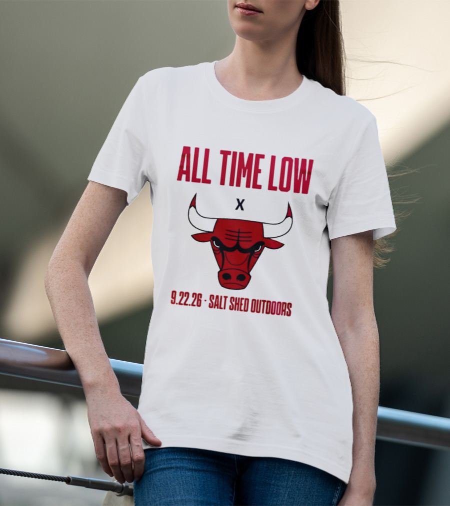 All Time Low Chicago Bulls Collaboration Salt Shed Outdoors 9.22.26 T-Shirt