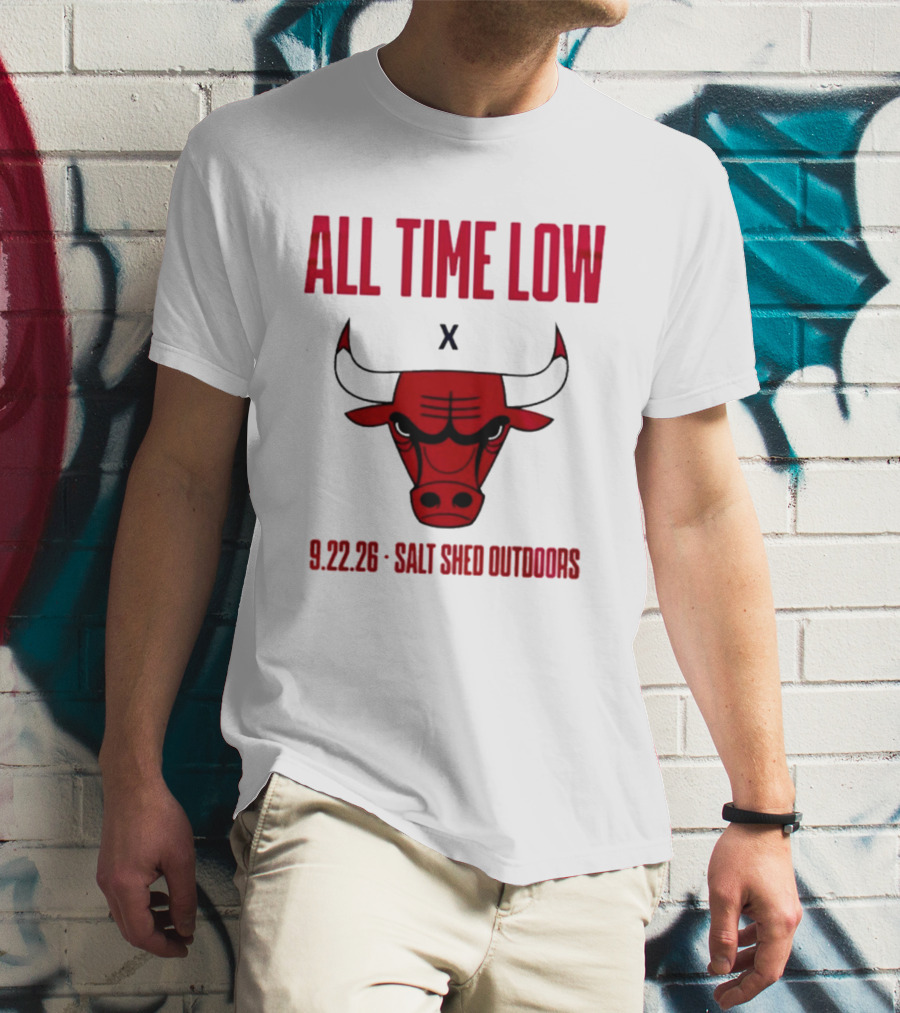 All Time Low Chicago Bulls Collaboration Salt Shed Outdoors 9.22.26 T-Shirt