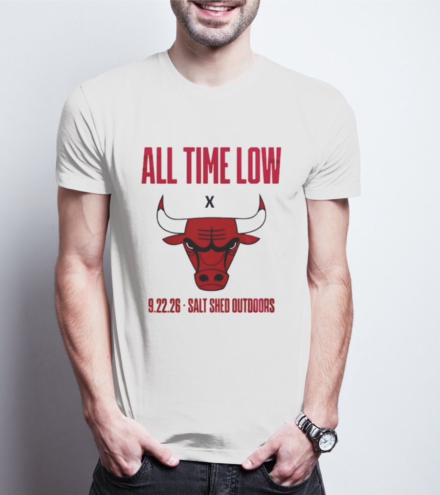 All Time Low Chicago Bulls Collaboration Salt Shed Outdoors 9.22.26 T-Shirt