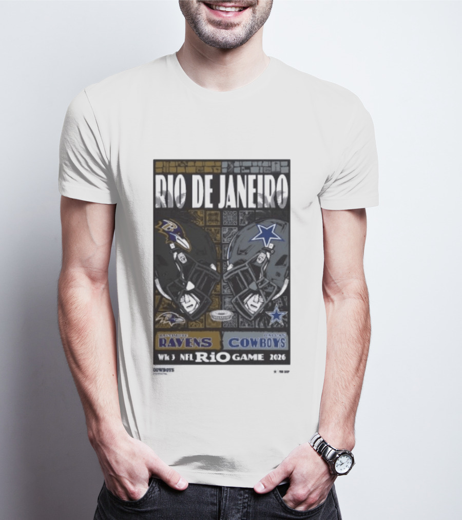 Rio De Janeiro Week 3 2026 NFL Ravens Cowboys Game T-Shirt