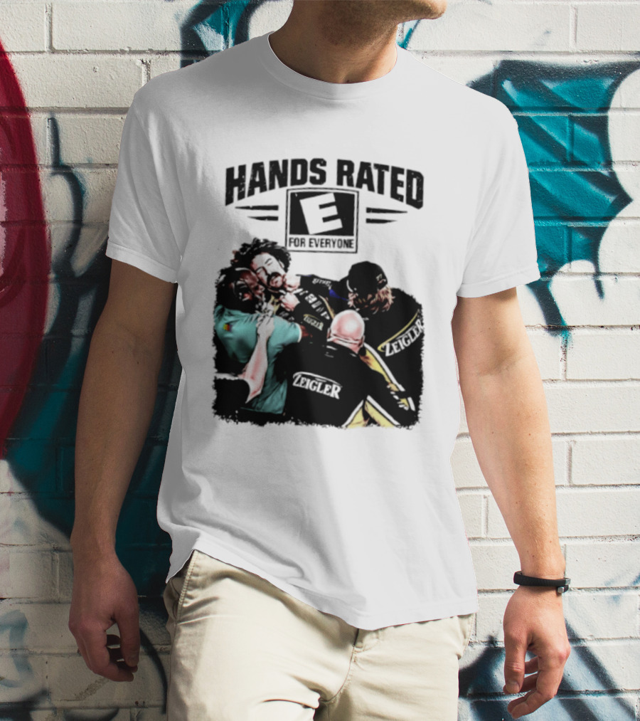 Hands Rated E For Everyone NASCAR Racing Brawl Scene T-Shirt