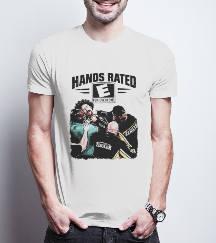 Hands Rated E For Everyone NASCAR Racing Brawl Scene T-Shirt