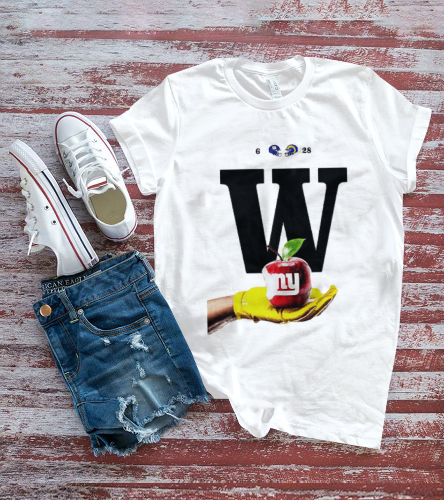 Los Angeles Rams W Over New York Giants Big Apple Victory T-Shirt