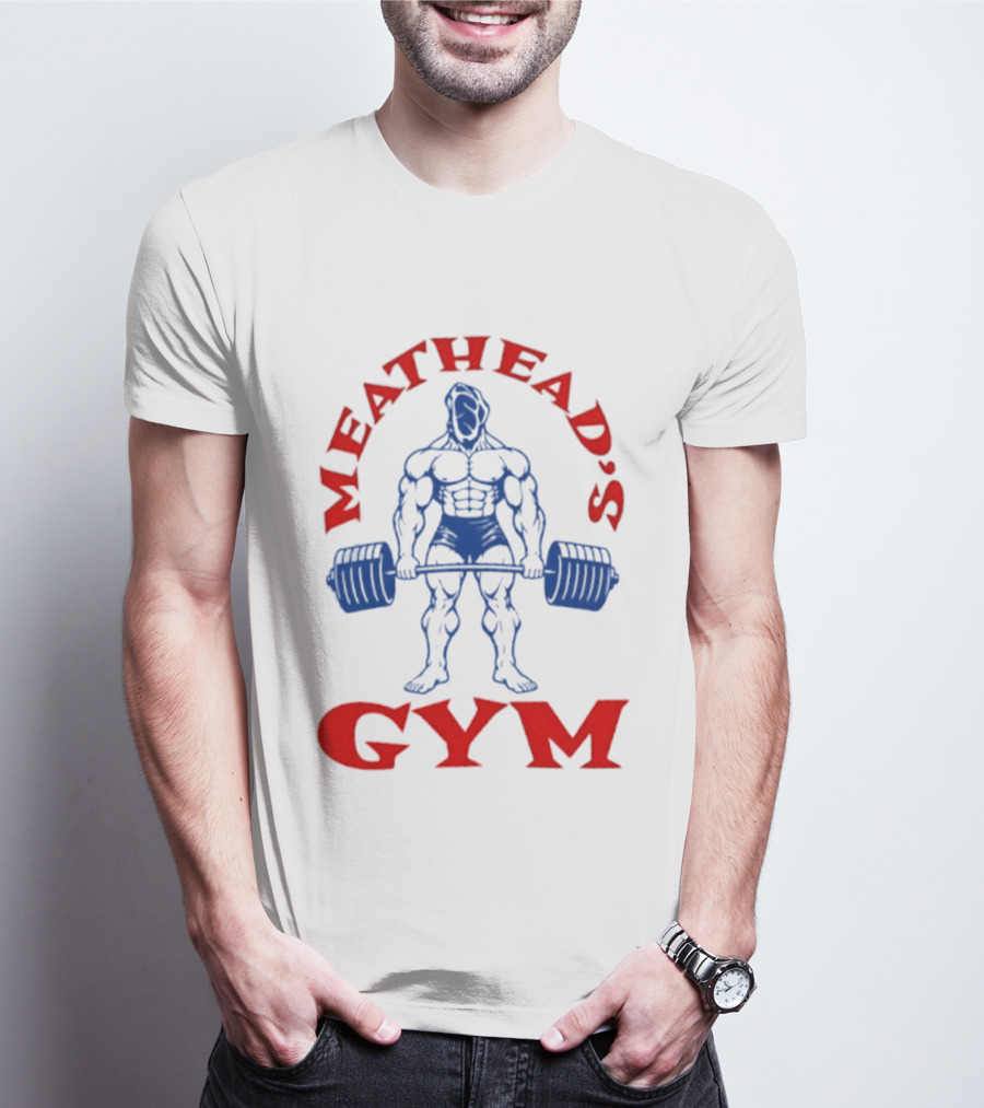 Meathead's Gym Bodybuilder Weightlifter Icon Bold Powerlifting Strength T-Shirt