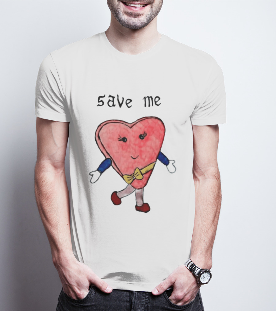 Save Me Heart Cartoon With Bowtie And Arms T-Shirt