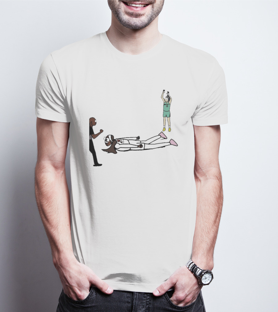 WNBA Basketball Player Tantrum Meme Cartoon Court Moment T-Shirt