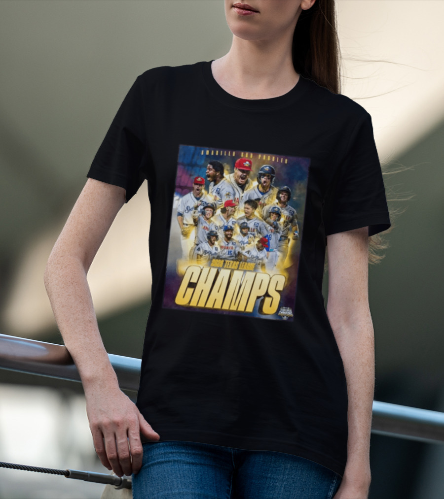 Amarillo Sod Poodles 2023 Texas League Champs Team Celebration T-Shirt