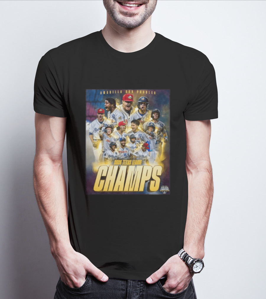 Amarillo Sod Poodles 2023 Texas League Champs Team Celebration T-Shirt