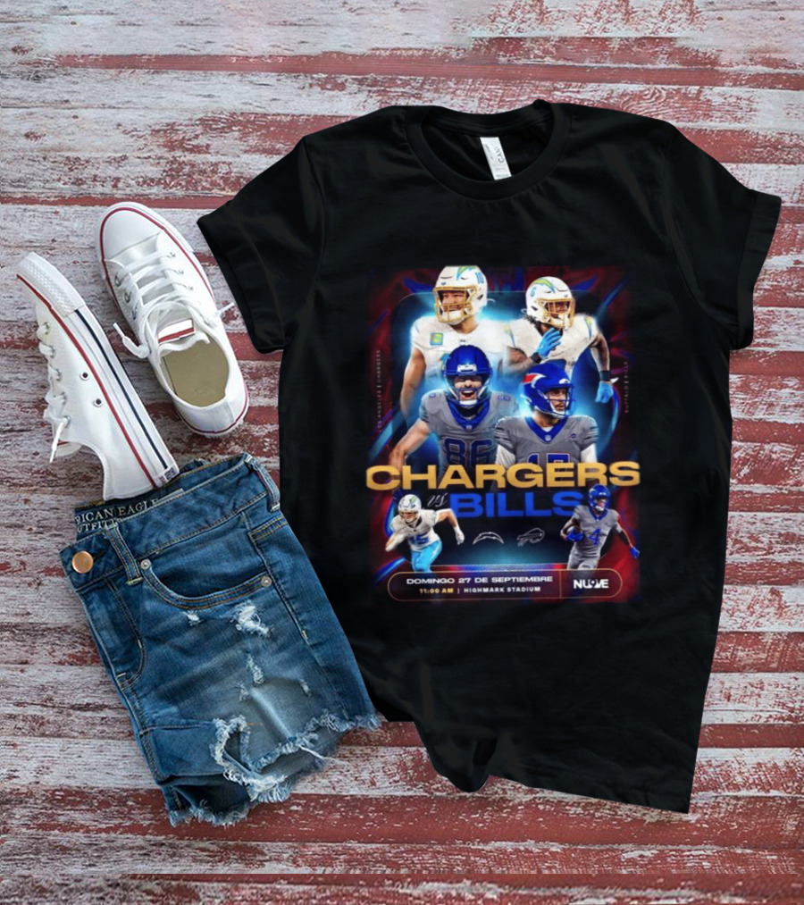 Los Angeles Chargers Vs Buffalo Bills Domingo 27 De Septiembre Highmark Stadium T-Shirt