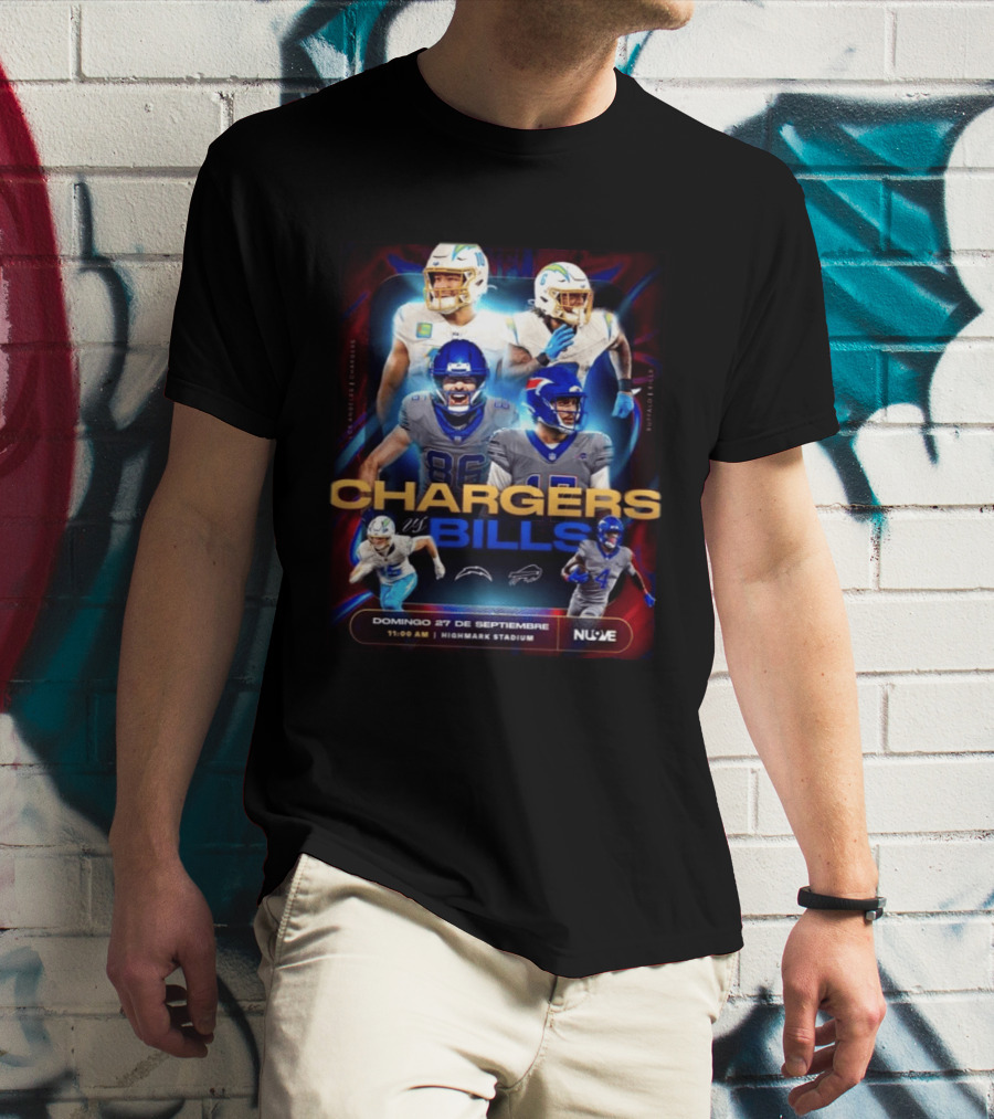 Los Angeles Chargers Vs Buffalo Bills Domingo 27 De Septiembre Highmark Stadium T-Shirt