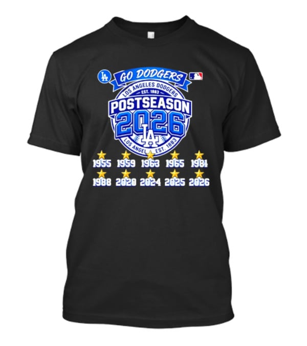 Los Angeles Dodgers 2026 Postseason Champs Ten Time Winners Est 1883 T-Shirt