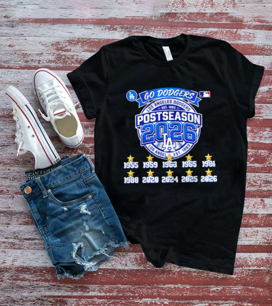 Los Angeles Dodgers 2026 Postseason Champs Ten Time Winners Est 1883 T-Shirt