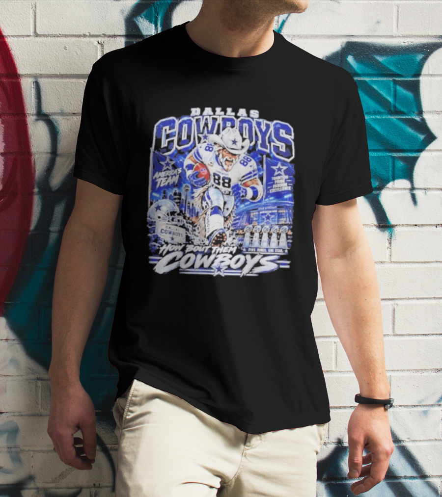 Dallas Cowboys America's Team How 'Bout Them Cowboys Five Rings One Goal Excellence T-Shirt