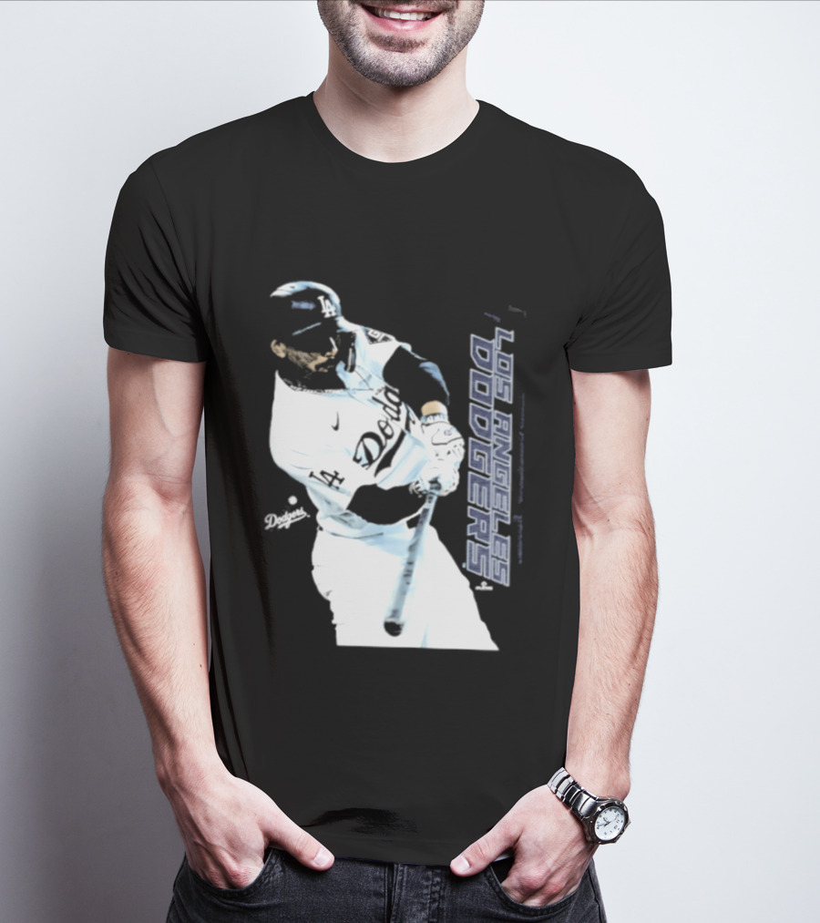 Mookie Betts Los Angeles Dodgers MLB Swing Action T-Shirt