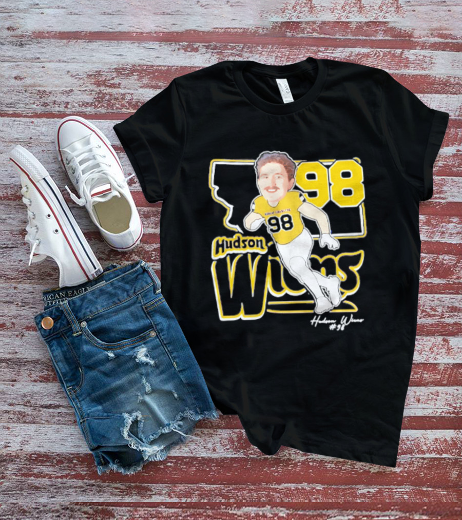 Hudson Wiens 98 Montana State Bobcats Player Caricature T-Shirt