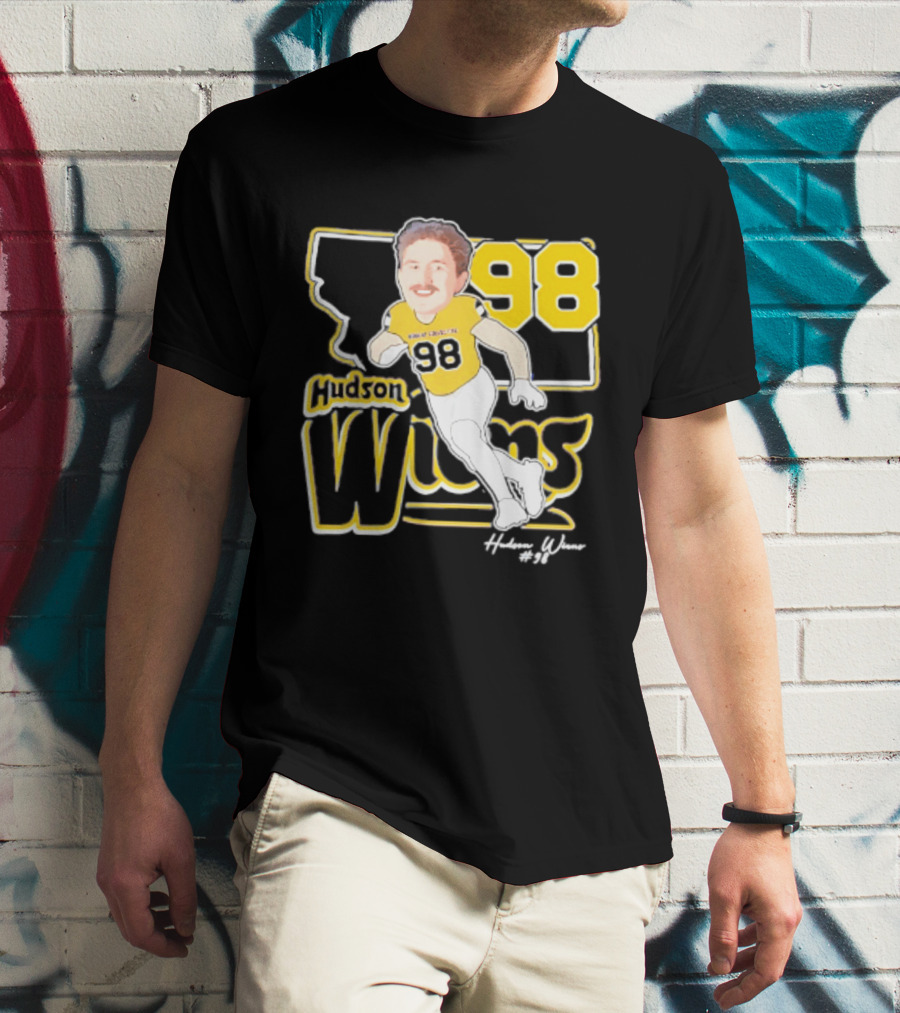 Hudson Wiens 98 Montana State Bobcats Player Caricature T-Shirt