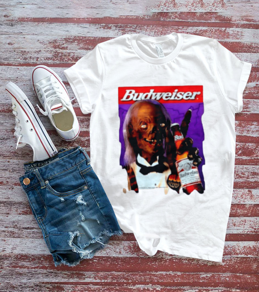 Budweiser Bud Keeper Zombie Halloween Beer Bottle Advertisement T-Shirt