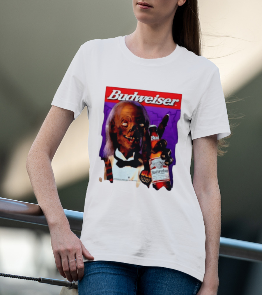 Budweiser Bud Keeper Zombie Halloween Beer Bottle Advertisement T-Shirt