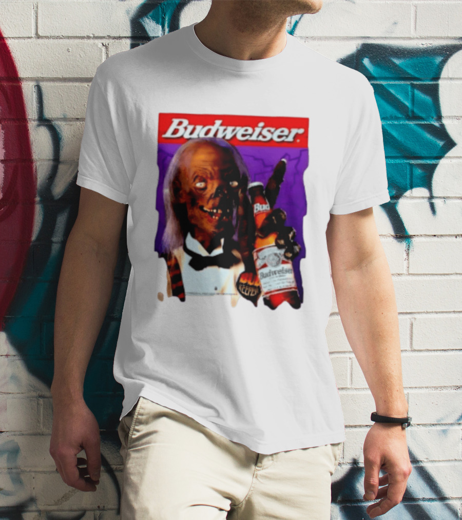 Budweiser Bud Keeper Zombie Halloween Beer Bottle Advertisement T-Shirt