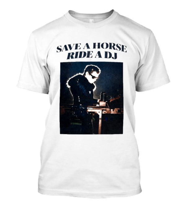 Save A Horse Ride A DJ Musician With Equipment And Sunglasses T-Shirt