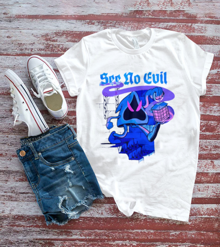 See No Evil Grim Reaper Lantern Spooky T-Shirt