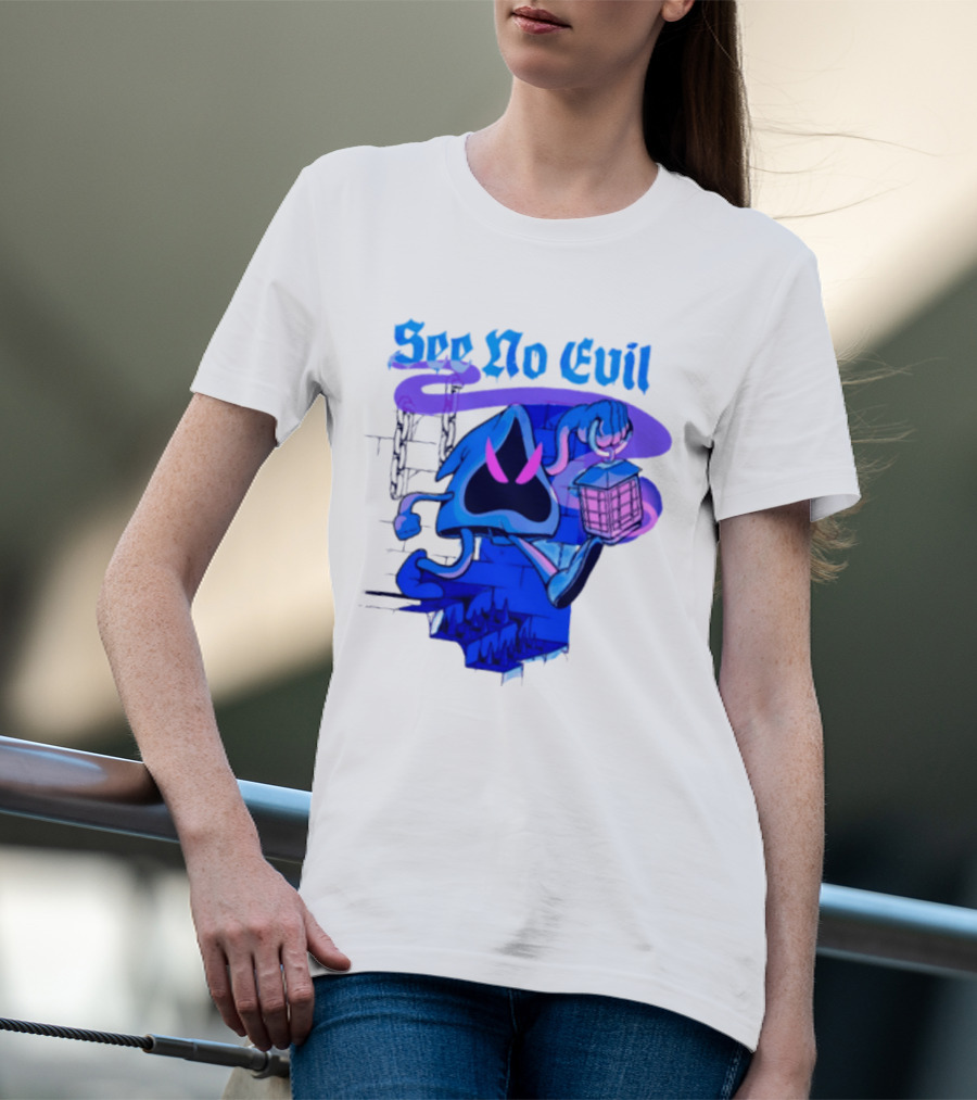 See No Evil Grim Reaper Lantern Spooky T-Shirt