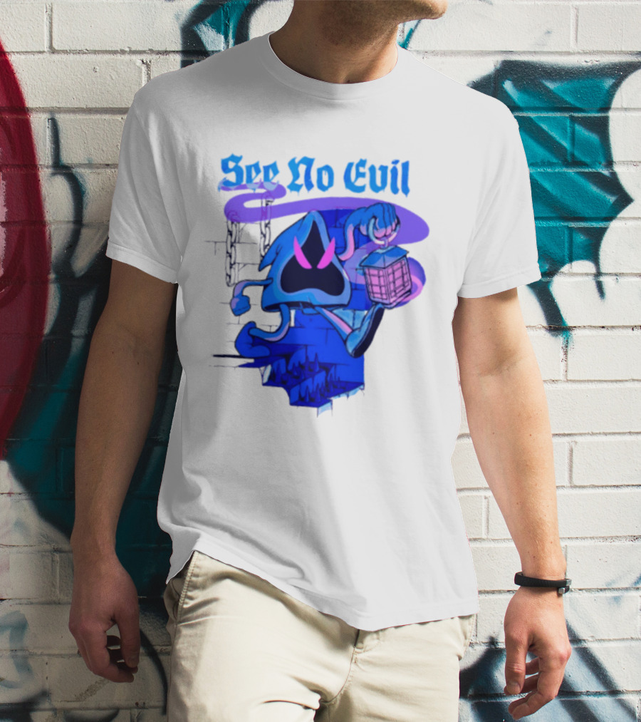 See No Evil Grim Reaper Lantern Spooky T-Shirt