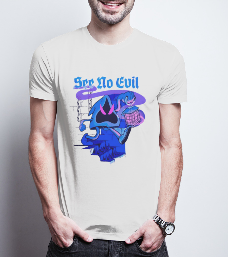 See No Evil Grim Reaper Lantern Spooky T-Shirt
