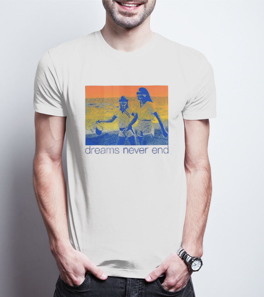 Dreams Never End DFA Records New York City Retro Beach Scene T-Shirt