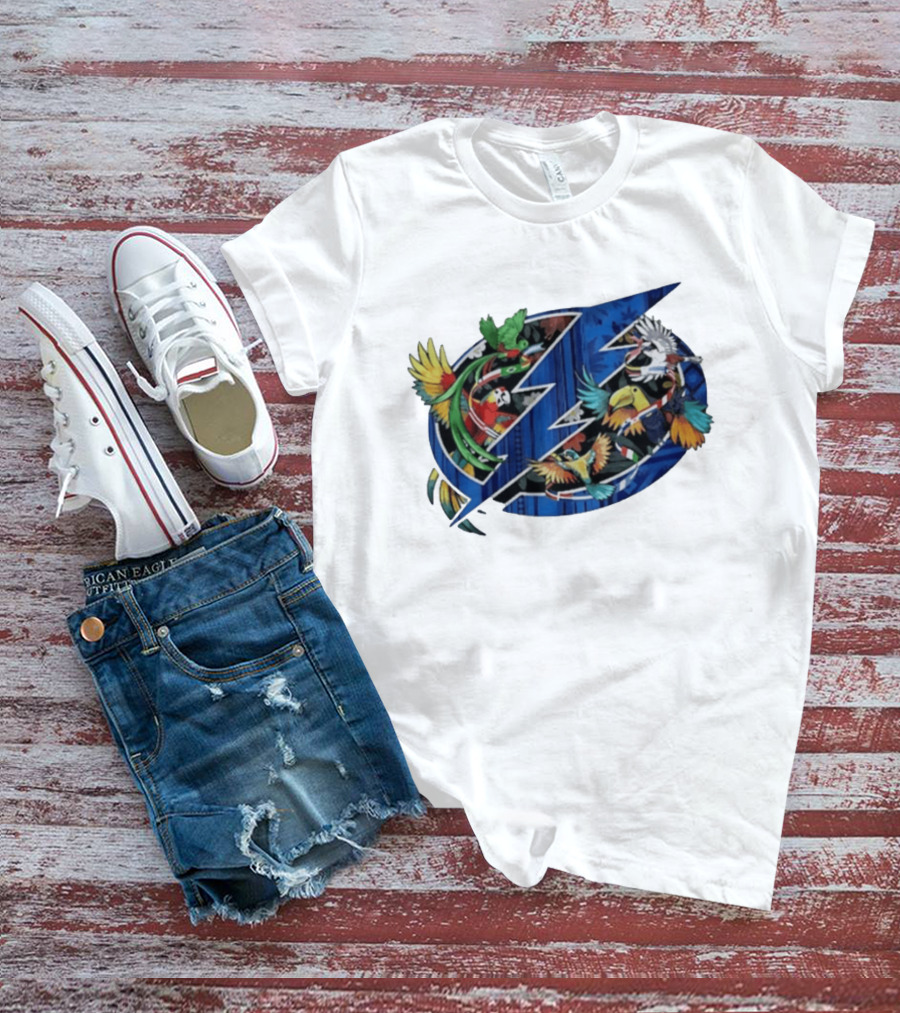 Tampa Bay Lightning Noche Latina Parrot Design NHL Team T-Shirt