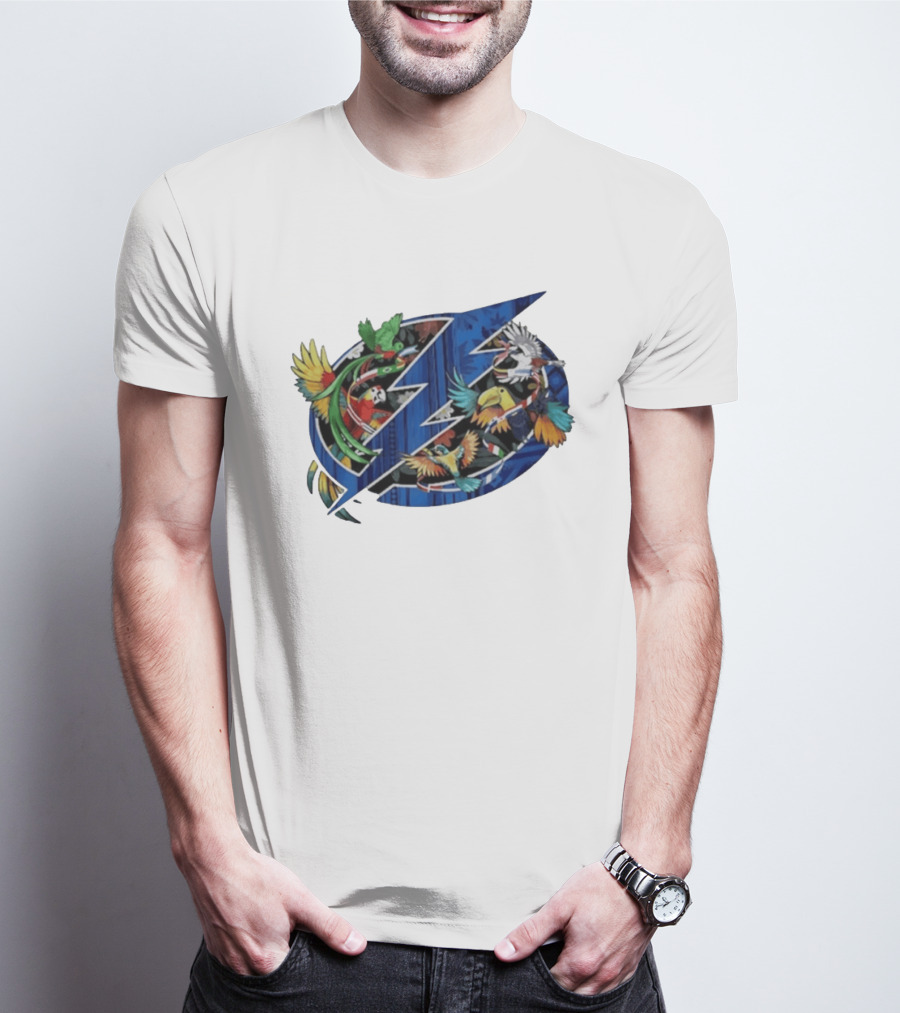 Tampa Bay Lightning Noche Latina Parrot Design NHL Team T-Shirt