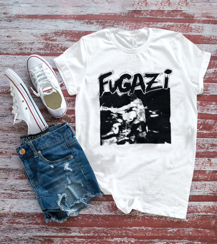 Fugazi Band Post Hardcore Ian MacKaye Black And White T-Shirt