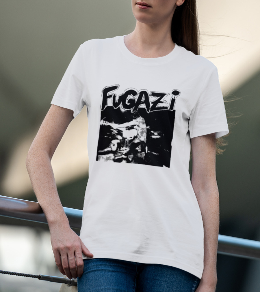 Fugazi Band Post Hardcore Ian MacKaye Black And White T-Shirt